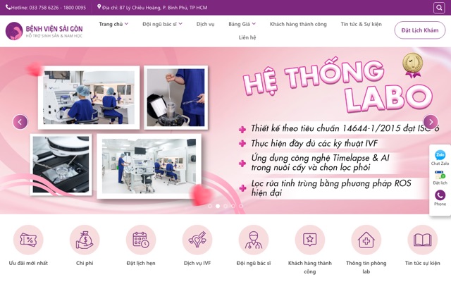 Website BV Nam học Sài Gòn