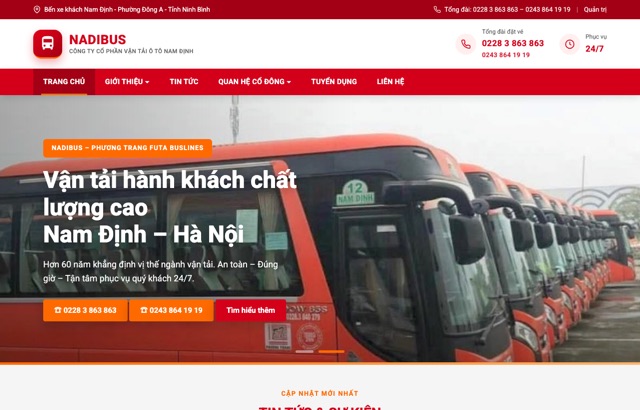Website Nam Định Futa Bus